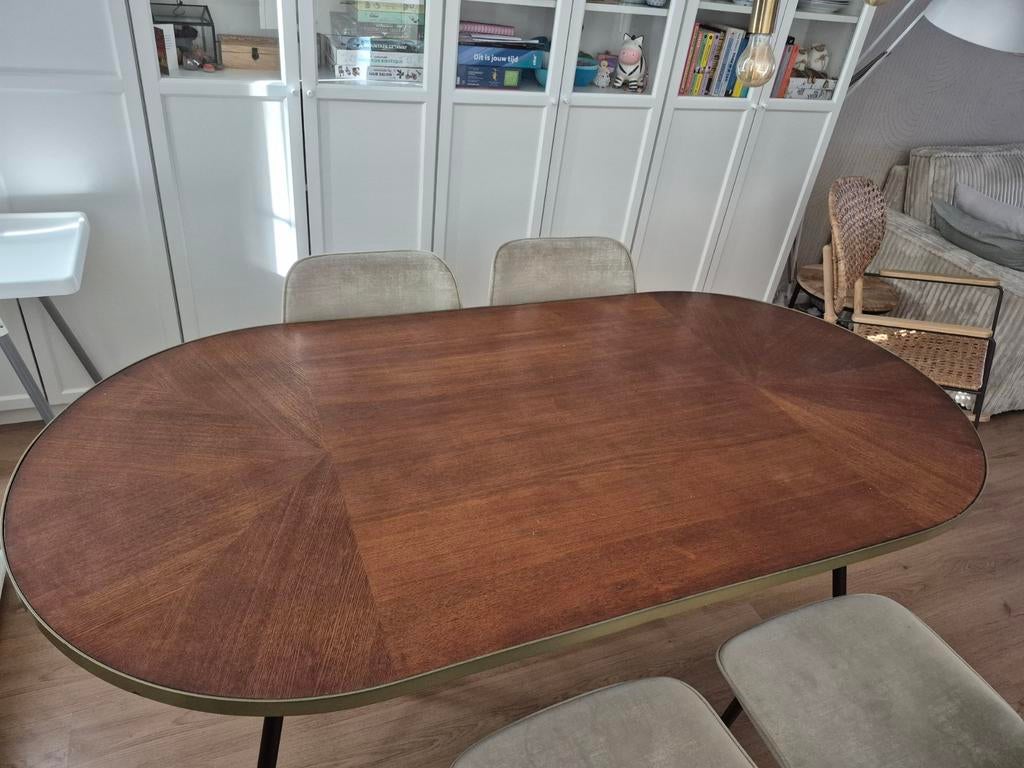 Ovale eettafel, Huis en Inrichting, Tafels | Eettafels, Ophalen, Gebruikt, 50 tot 100 cm, 150 tot 200 cm