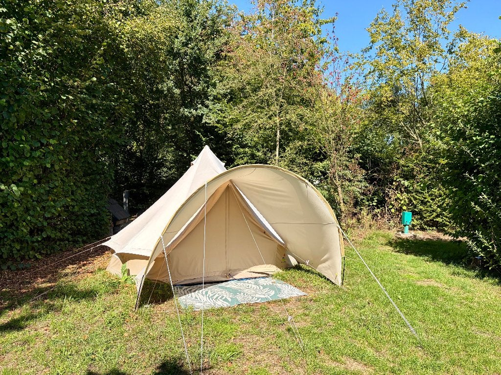 Sherpa 400 groepstent + Sahara luifel — SAMEN in 1 deal, Ophalen, Gebruikt, Tot en met 6