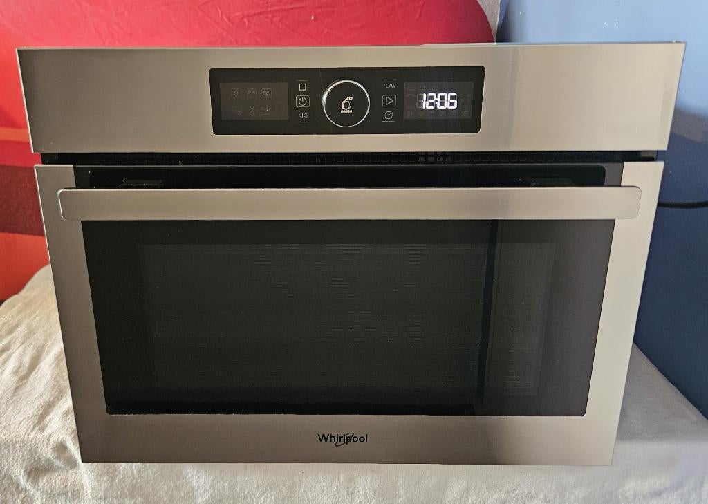 Inbouw combimagnetron van Whirlpool AMW9605, Witgoed en Apparatuur, Ovens, Gebruikt, Oven met grill, Inbouw, Draaiplateau