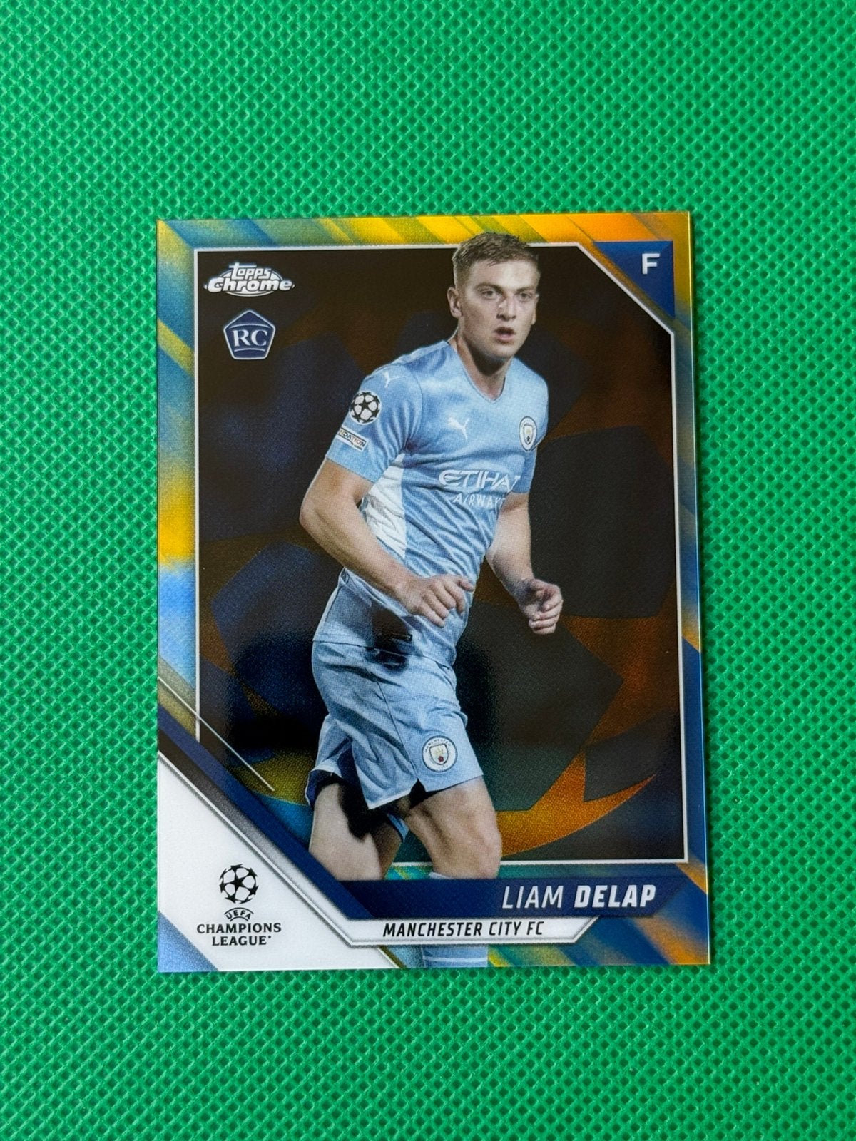 Liam Delap #114 Manchester City FC Topps Chrome 2021-22 /75, Hobby en Vrije tijd, Stickers en Plaatjes, Ophalen of Verzenden, Zo goed als nieuw