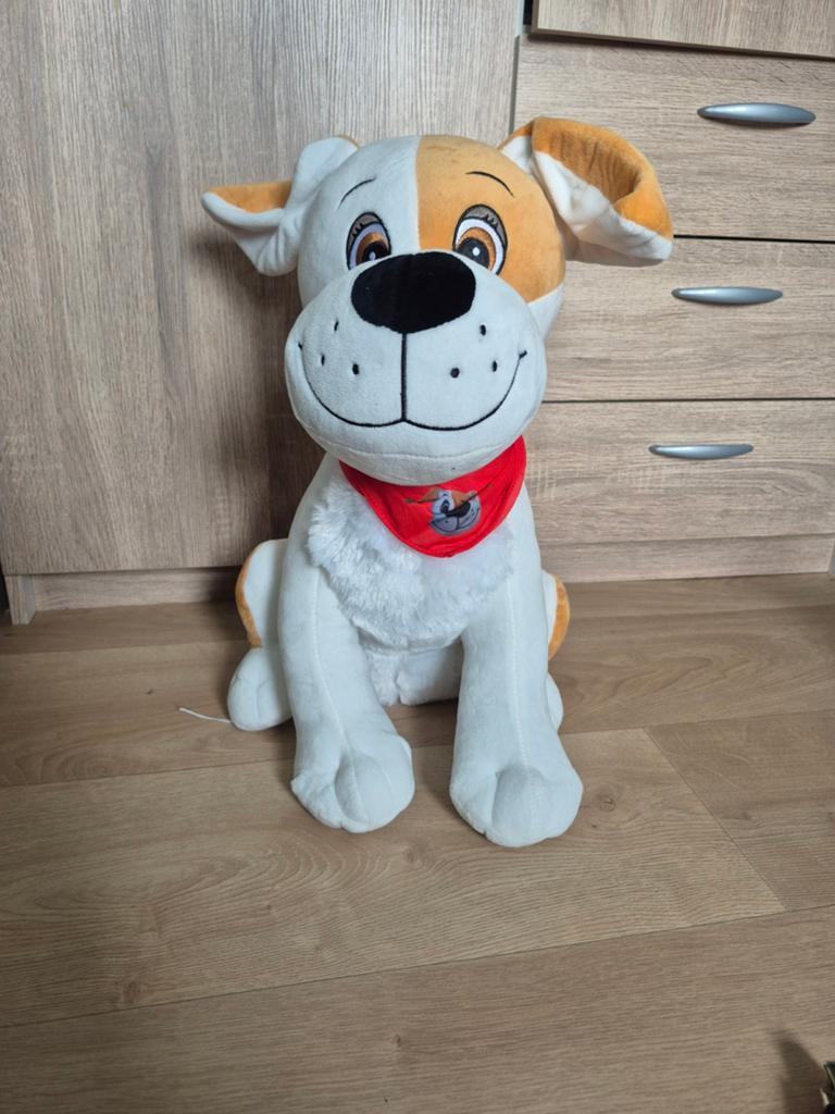 grote knuffel hond met sjaal, Ophalen of Verzenden, Zo goed als nieuw, Hond