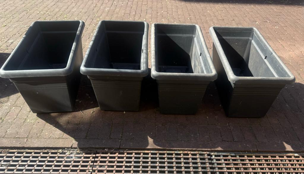 4x Elho Green Basics Garden XXL plantenbakken 60cm antraciet, Tuin en Terras, Bloembakken en Plantenbakken, Ophalen, Kunststof
