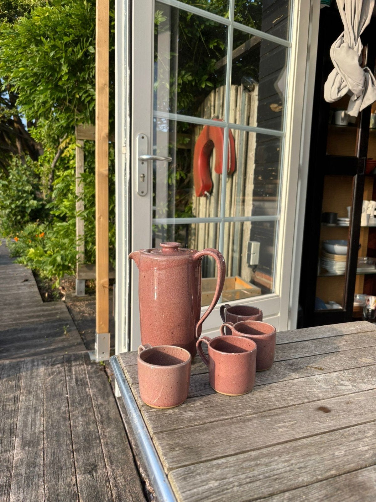 Vintage Aardewerk Koffie/Theeset - Michel Berodot, Antiek en Kunst, Ophalen of Verzenden