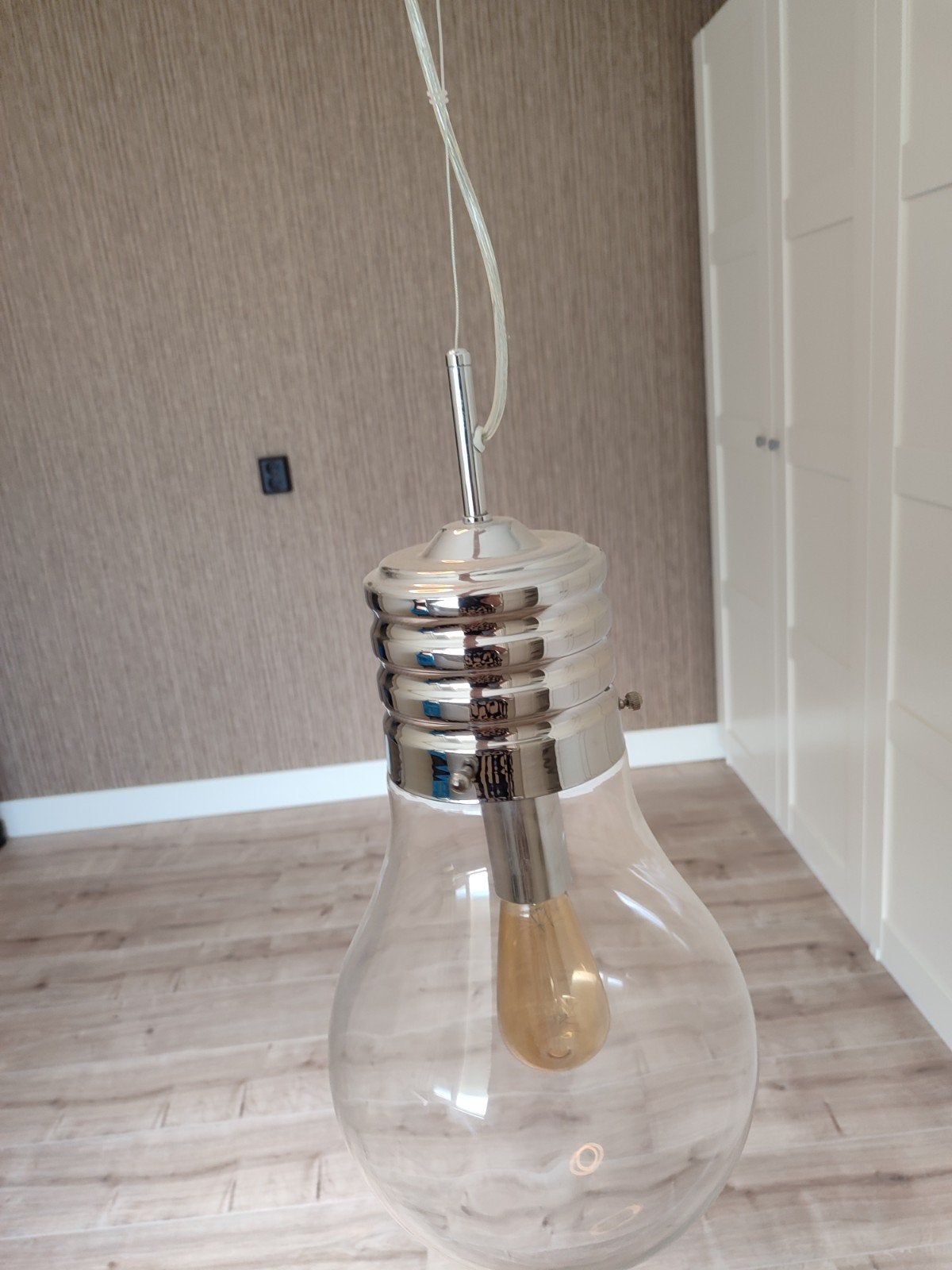 Lamp, Huis en Inrichting, Ophalen, E27 (groot), Zo goed als nieuw, Glas