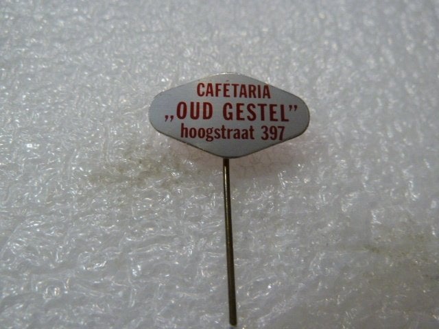 Vintage Speldje Cafetaria "Oud Gestel" Hoogstraat 397, Ophalen of Verzenden, Gebruikt, Stad of Land, Speldje of Pin