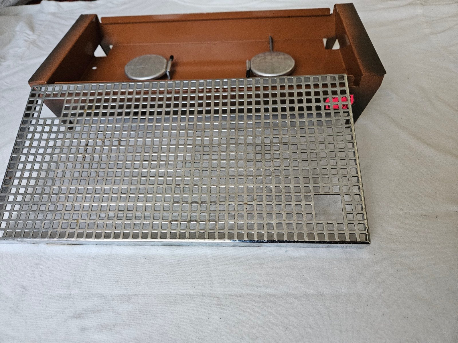 Vintage Kaarsenhouder / Rechaud - Bruin Metaal, Huis en Inrichting, Woonaccessoires | Kandelaars en Kaarsen, Ophalen, Gebruikt