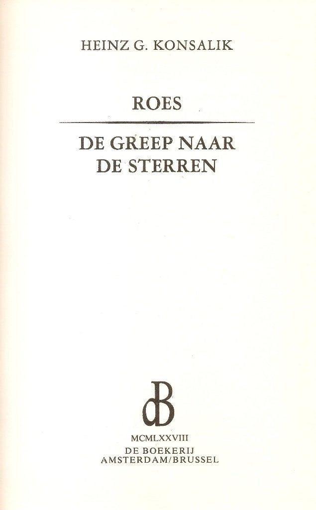 Konsalik - Roes/De greep naar de sterren, Boeken, Ophalen of Verzenden, Gelezen, Konsalik