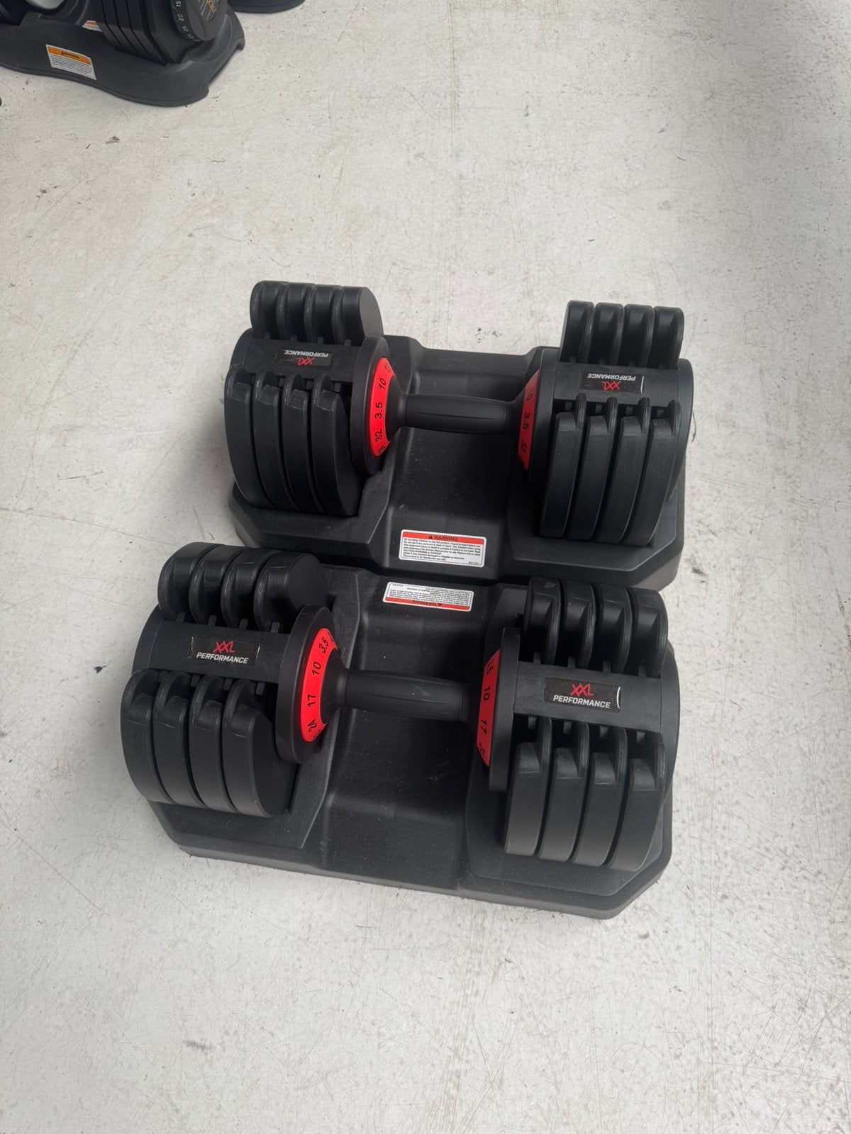Set verstelbare dumbells 32kg max, Sport en Fitness, Ophalen, Zo goed als nieuw, Dumbbell