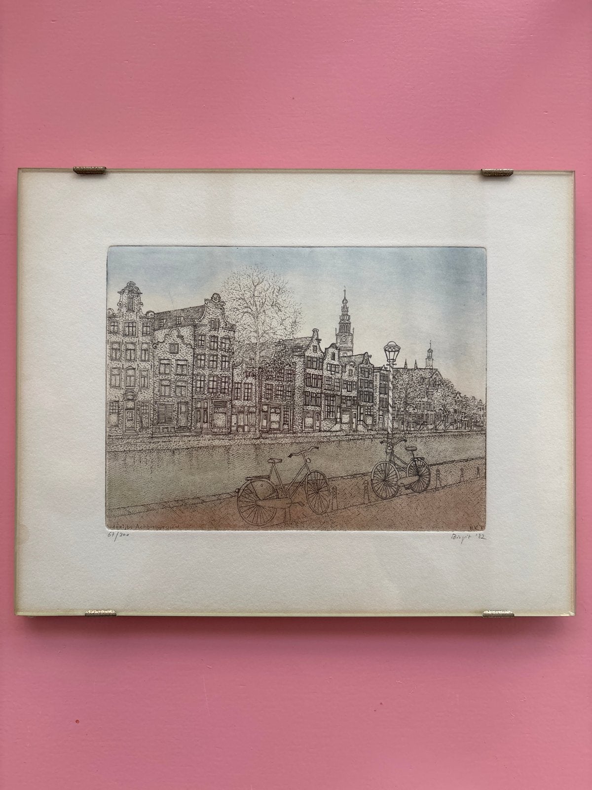 Ets Oudezijds Achterburgwal Birgit Krabiell, 2000 tot heden, Stadsgezicht, Ophalen of Verzenden, Genummerd