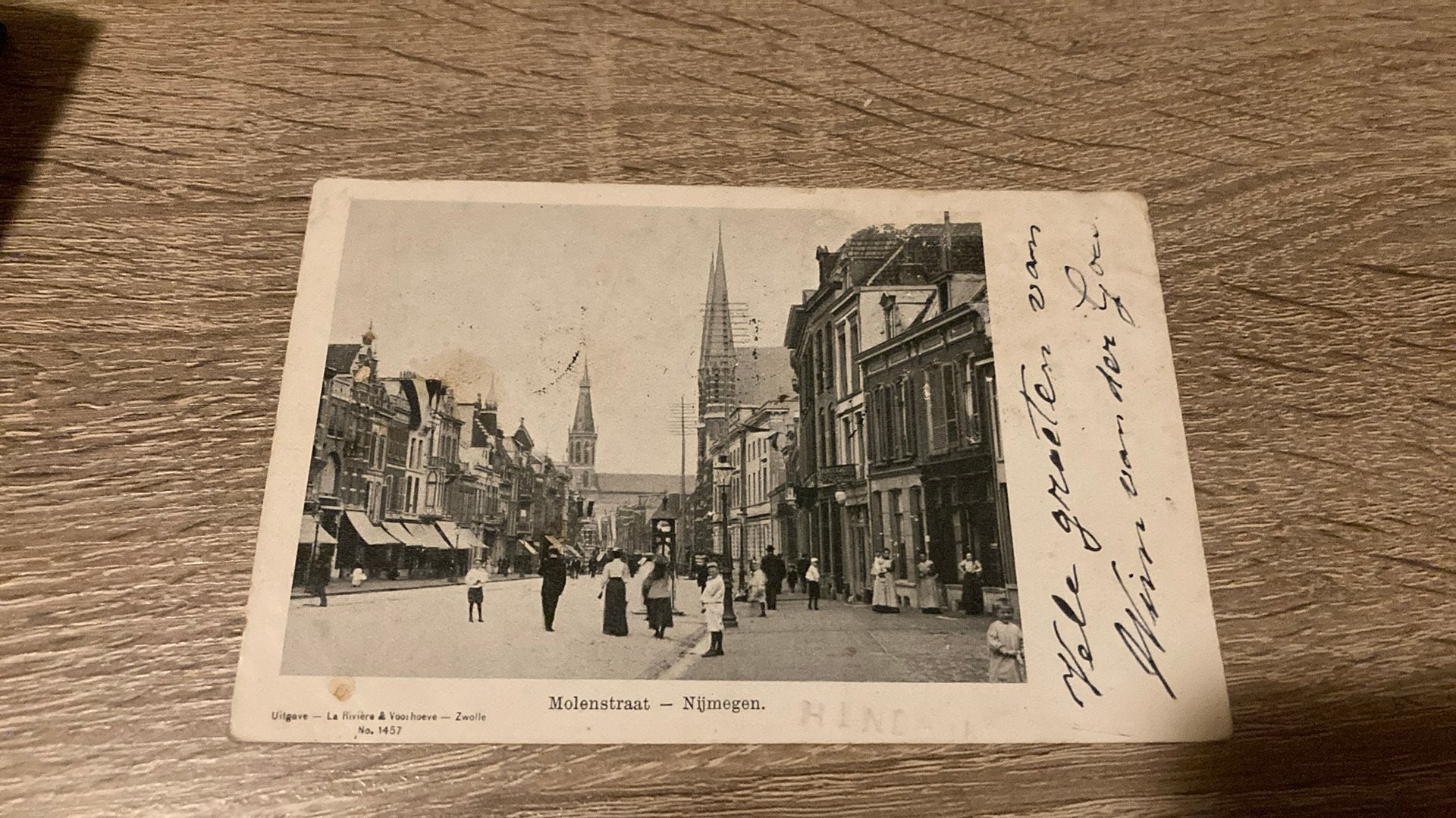 Oude ansichtkaart Nijmegen 1903 Molenstraat, Verzamelen, Ophalen of Verzenden, Voor 1920, Gelopen, Gelderland