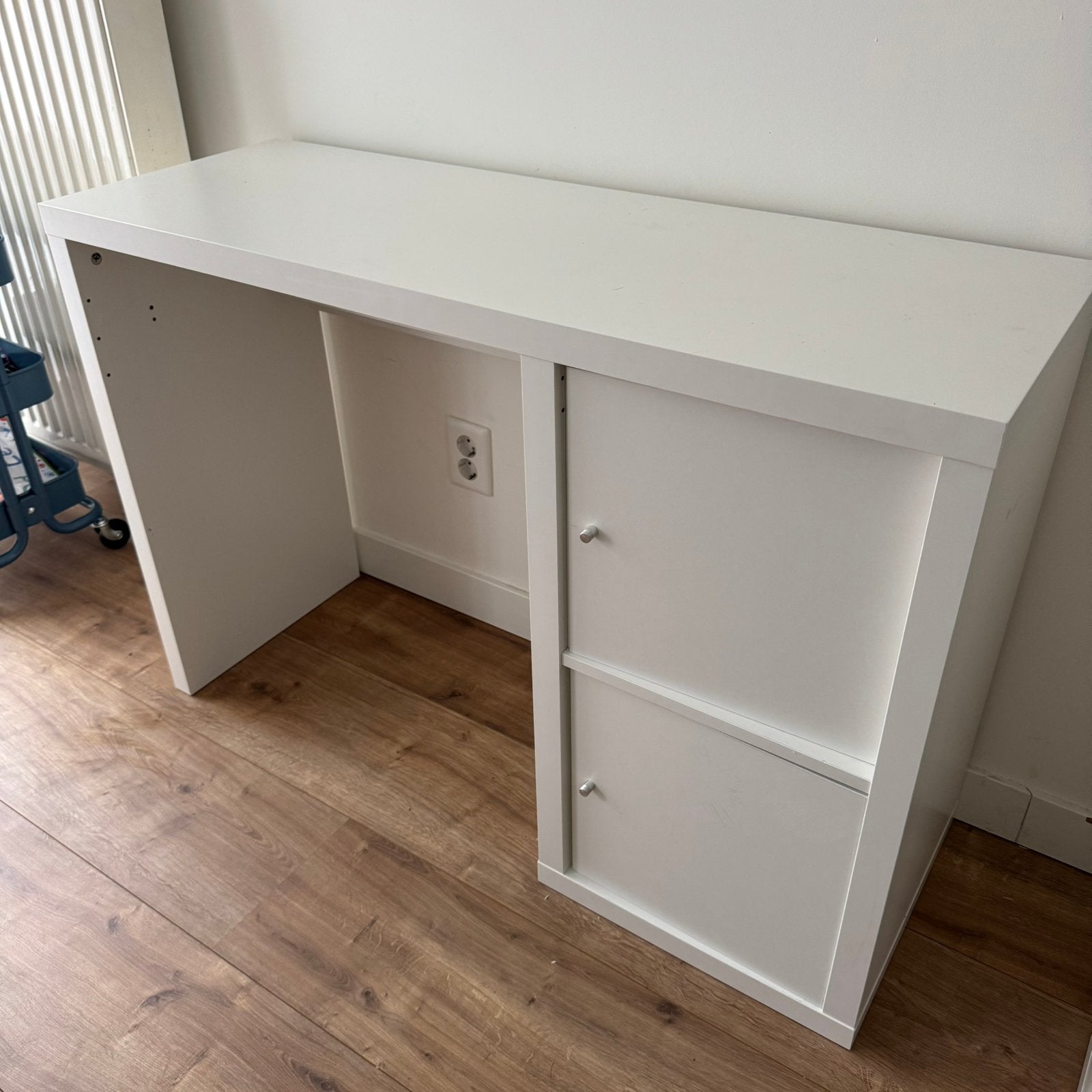 Ikea kallax bureau wit, Huis en Inrichting, Bureaus, Ophalen, Demontabel, Spaanplaat of MDF, 111 cm
