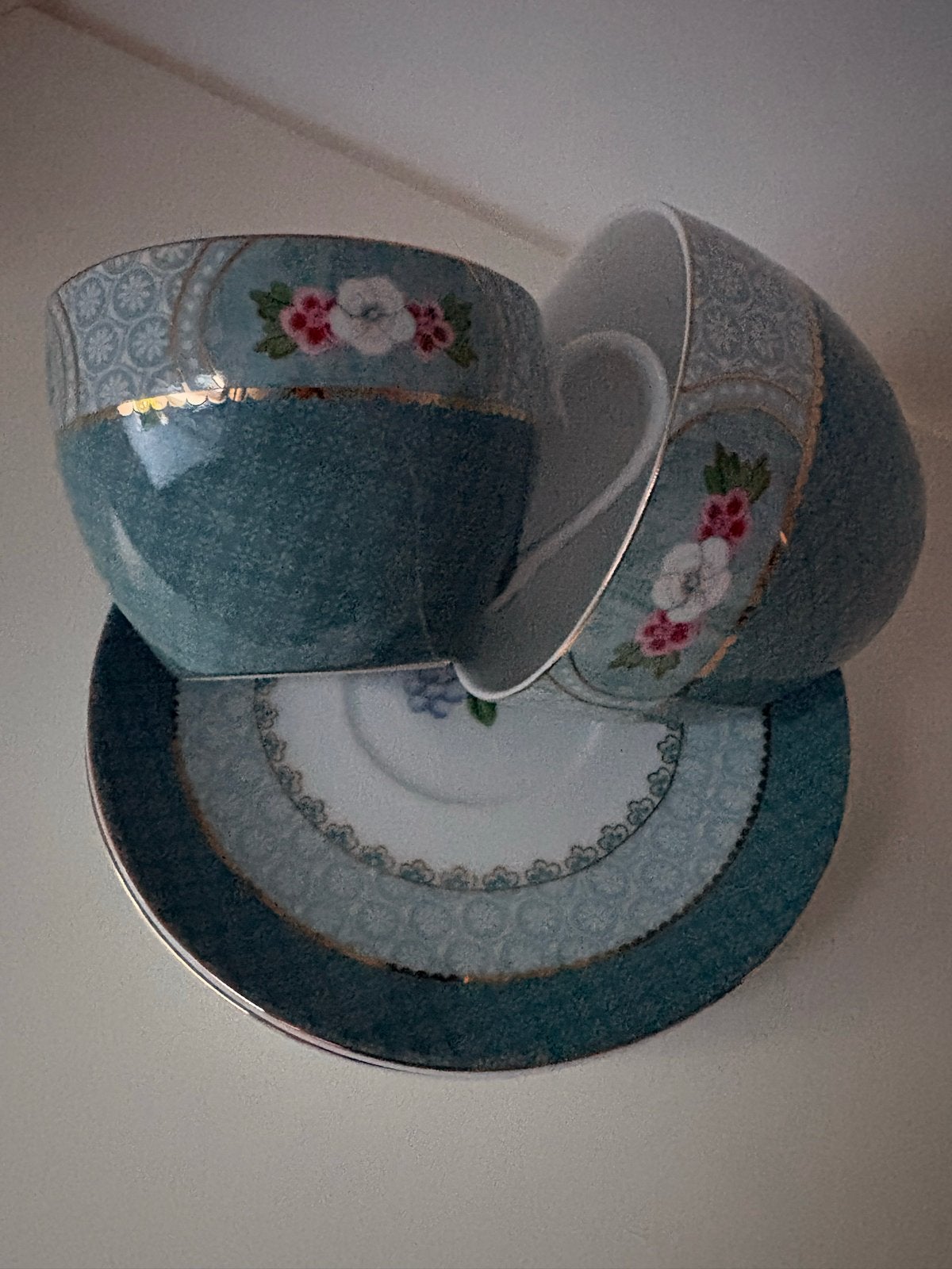 4 Pip Studio theekopjes - blushing birds, Ophalen, Pip Studio, Zo goed als nieuw, Modern