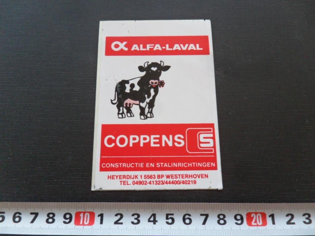 sticker westerhoven coppens alfa-laval stalinrichtingen, Verzamelen, Ophalen, Zo goed als nieuw