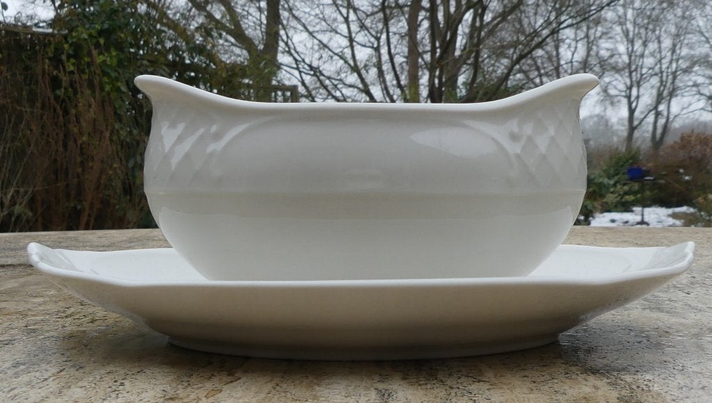 V & B Villeroy & Boch Redoute Weiss Thee Servies + Sauskan, Klassiek, Villeroy & Boch, Nieuw, Ophalen of Verzenden