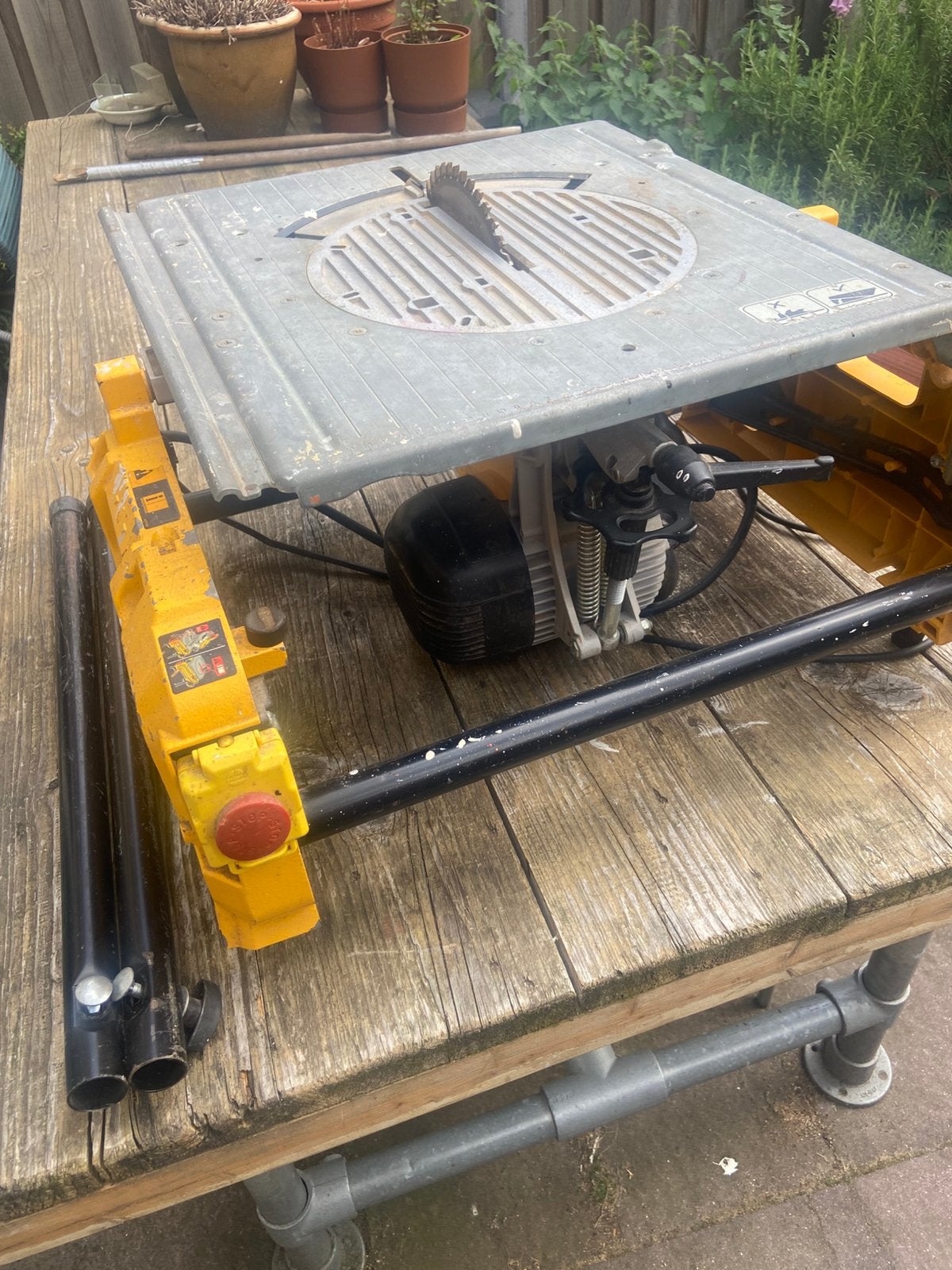 Dewalt DW743 flipzaag, afkort en tafelzaag ineen, Ophalen, De Walt, Gebruikt, Cirkelzaag