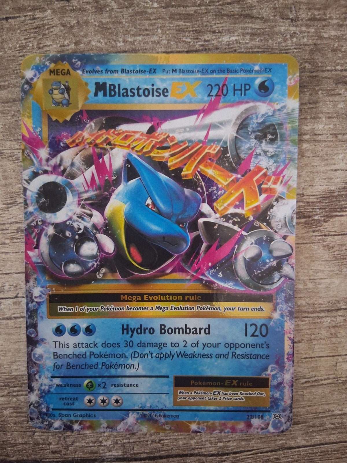 M Blastoise EX 22/108, Ophalen of Verzenden, Gebruikt, Losse kaart