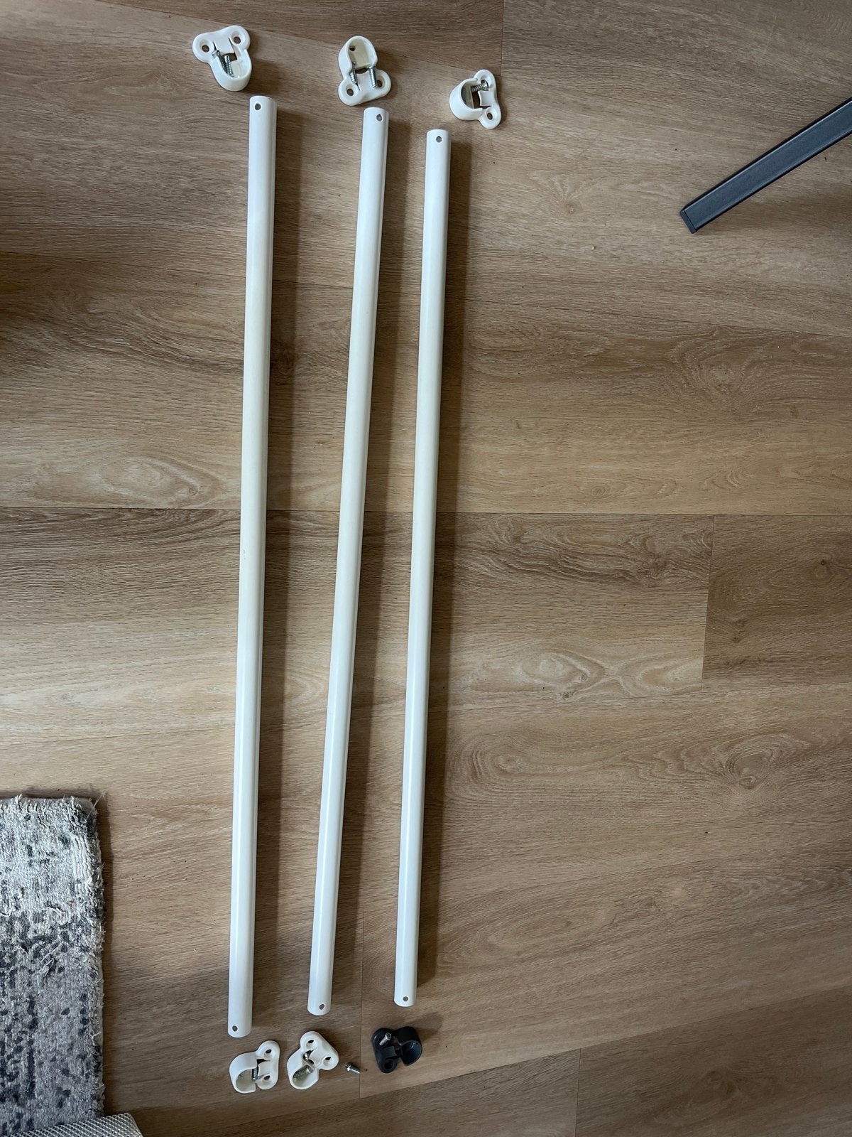 3x IKEA Komplement kledingroede 100cm wit, Gebruikt, Metaal, Met hangruimte, 50 tot 100 cm