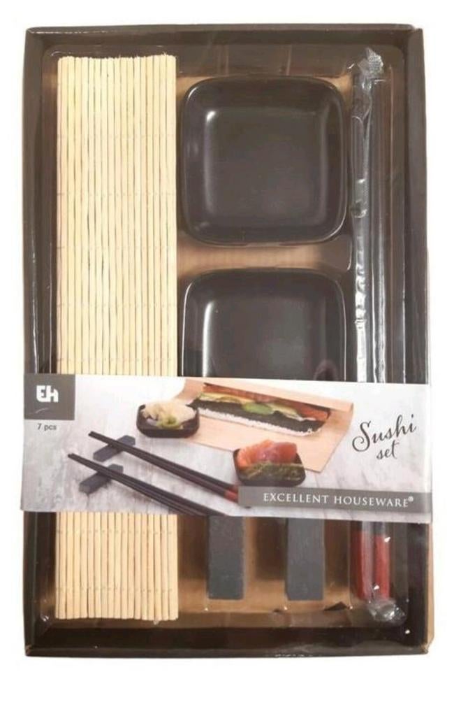 Partij van 10 Sushi set 7-delig, wit en zwart, Overige typen, Ophalen of Verzenden, Overige stijlen, Nvt