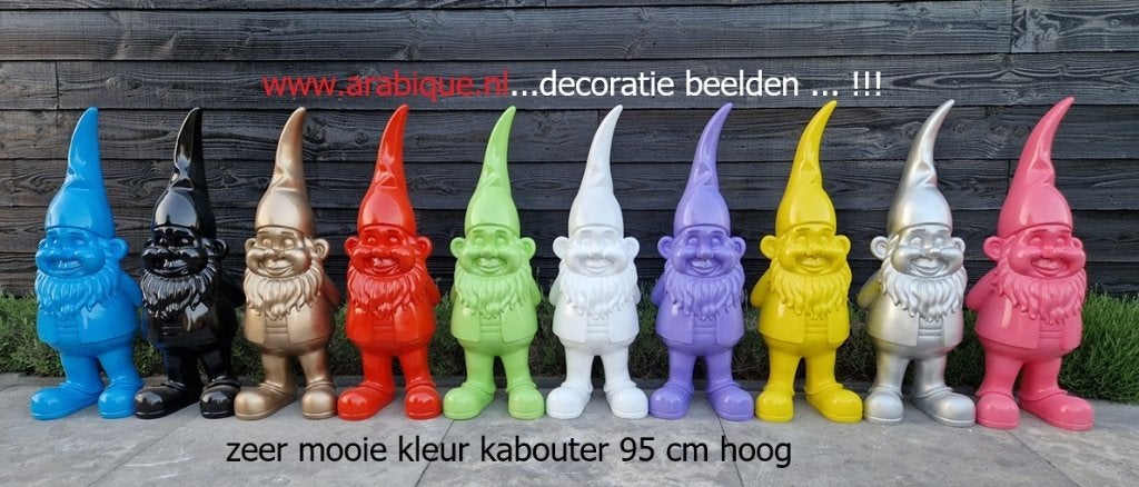 Kabouter 95 cm in div kleuren ., Ophalen of Verzenden, Nieuw, Kunststof, Tuinkabouter