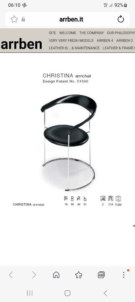 2 Design stoelen Arrben Christina, Huis en Inrichting, Stoelen, Gebruikt, Twee, Zwart, Leer