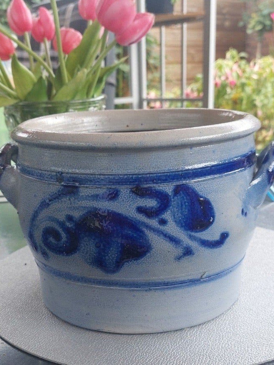 Kleine blauw-grijze Keulse pot - 3 liter, Antiek en Kunst, Ophalen of Verzenden