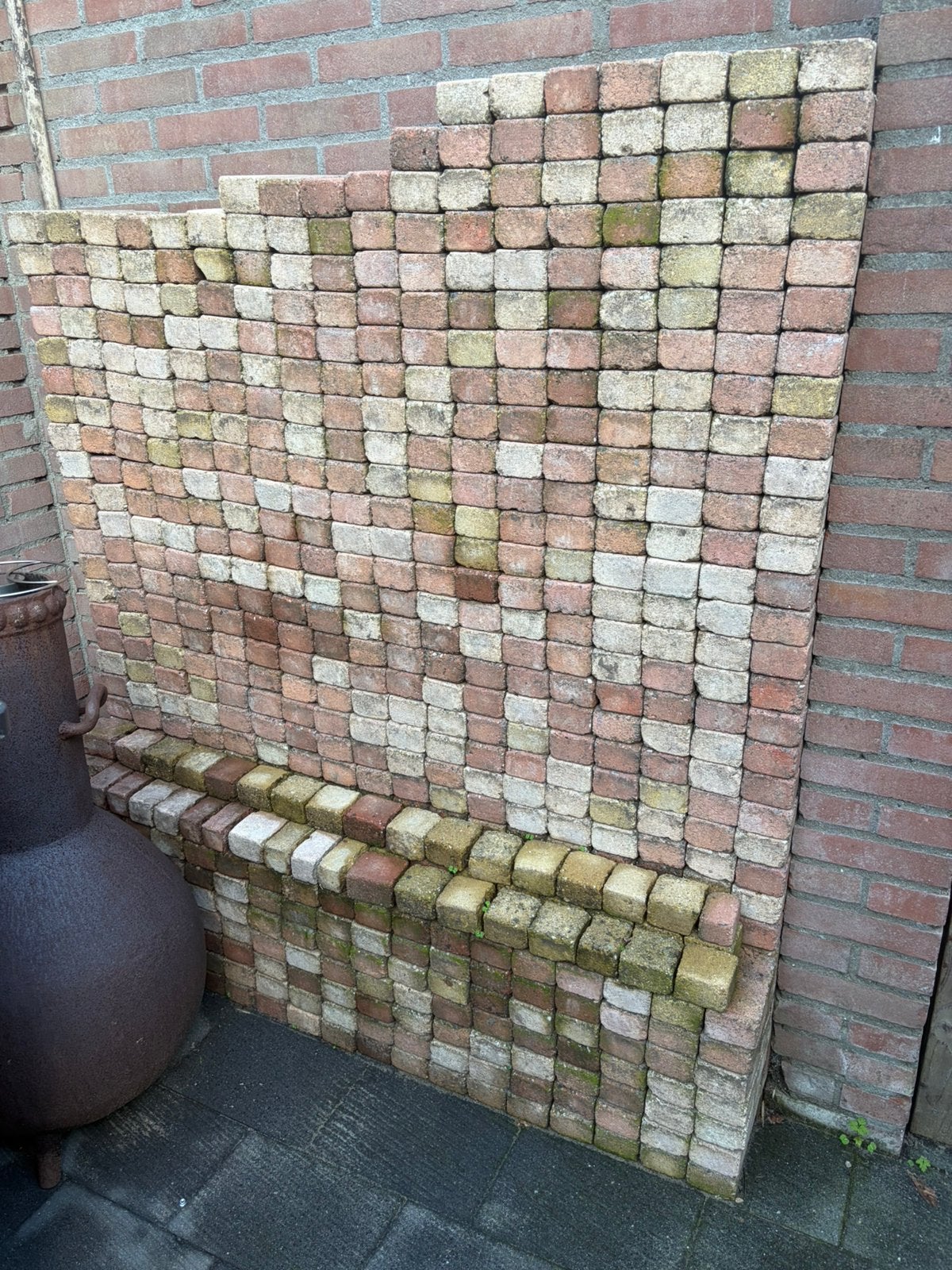 Oude gebakken waaltjes / klinkers – ca. 6-7 m², Tuin en Terras, Ophalen, Overige materialen, Gebruikt, Klinkers