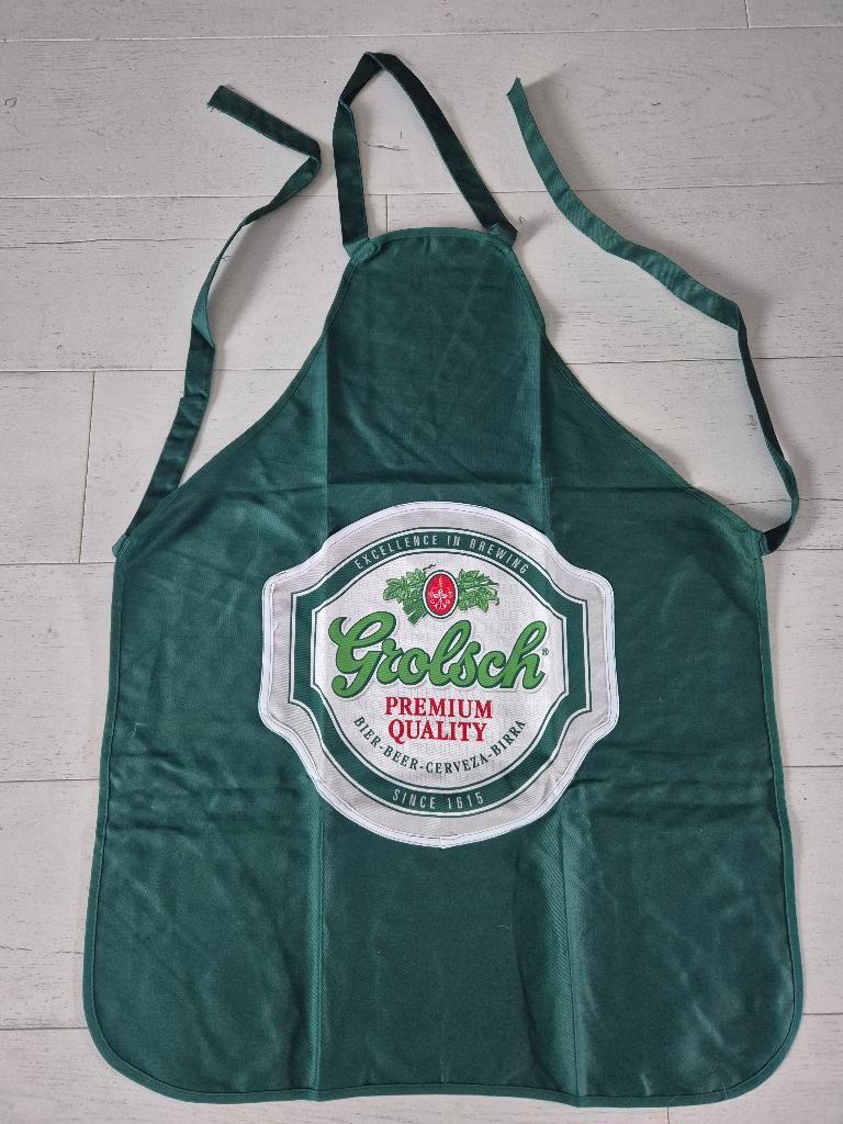 Te koop: Grolsch keukenschort, cadeau vaderdag, geslaagd, Ophalen of Verzenden, Zo goed als nieuw, Overige typen, Grolsch