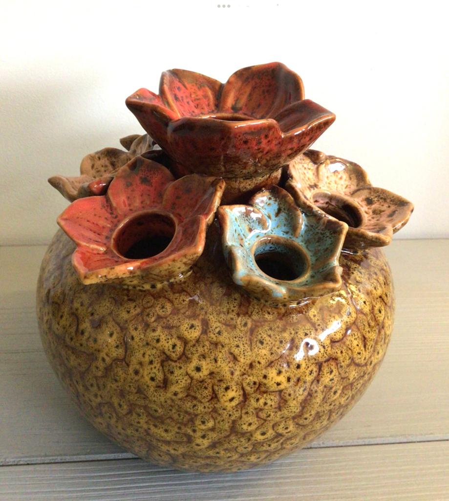 Tulpenvaas a la Des Pots vaas tulpen bloemen vaasje  tulp, Ophalen of Verzenden, Zo goed als nieuw, Aardewerk of Porselein, Minder dan 50 cm