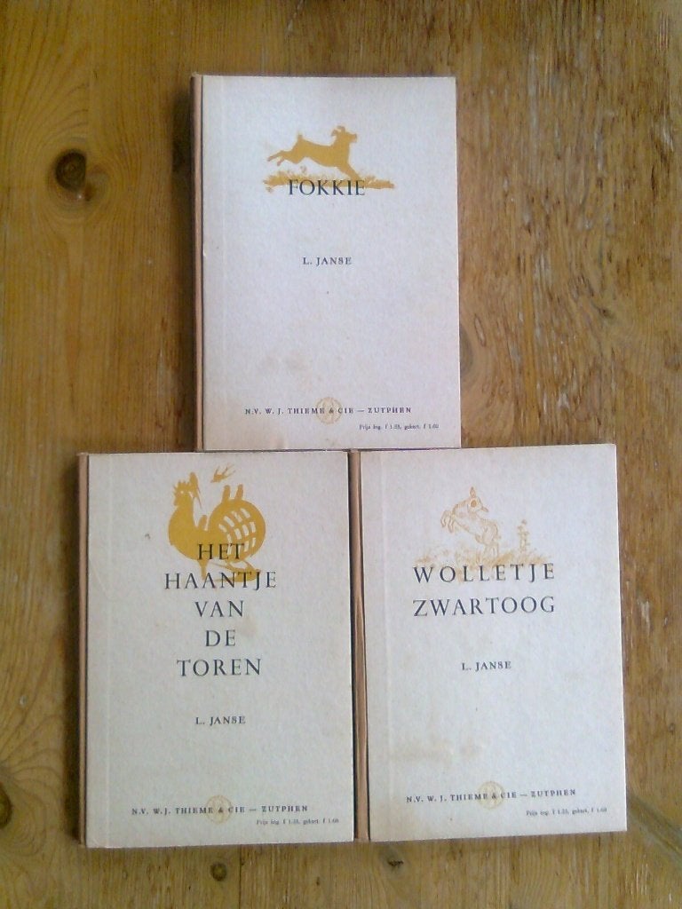 Wolletje Zwartoog/Het Haantje van de toren/Fokkie  L. Janse, Ophalen of Verzenden, Gelezen, Fictie algemeen