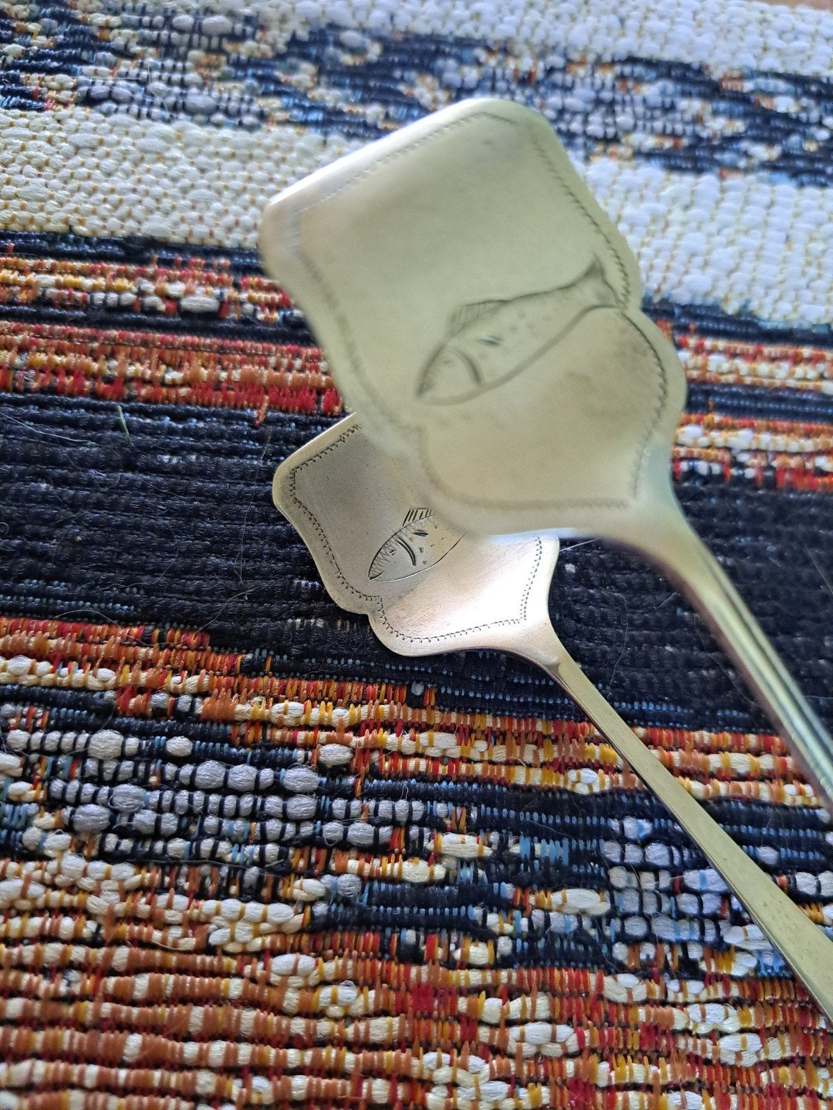 Engelse verzilverde vistang, Antiek en Kunst, Ophalen of Verzenden, Zilver