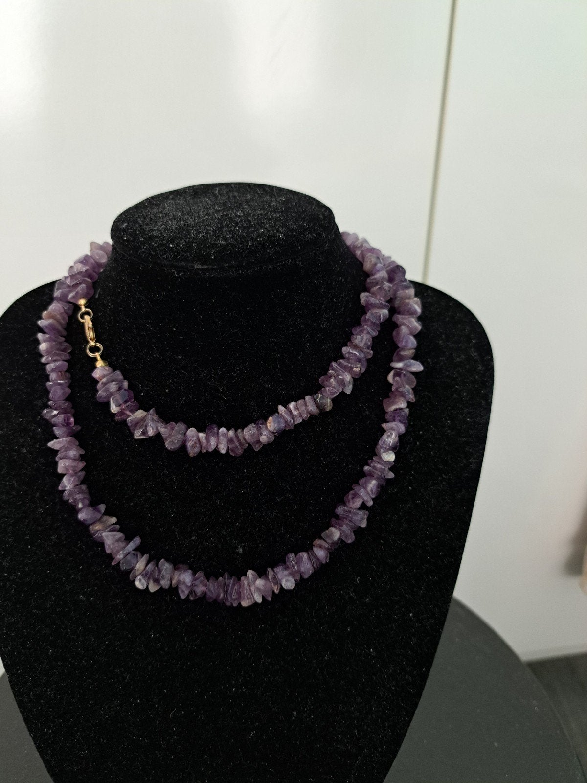Amethist ketting, Ophalen of Verzenden, Zo goed als nieuw, Paars, Steen of Mineraal