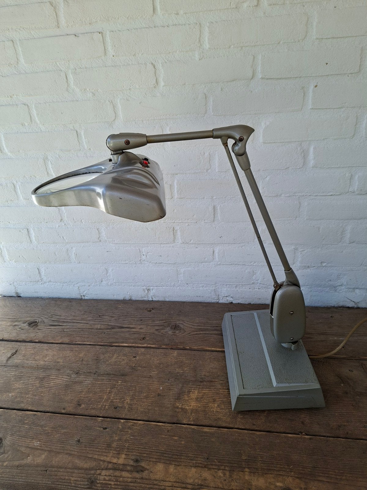 Vintage retro loeplamp bureaulamp Dazor industrieel jaren 50, Ophalen of Verzenden, Huis en Inrichting
