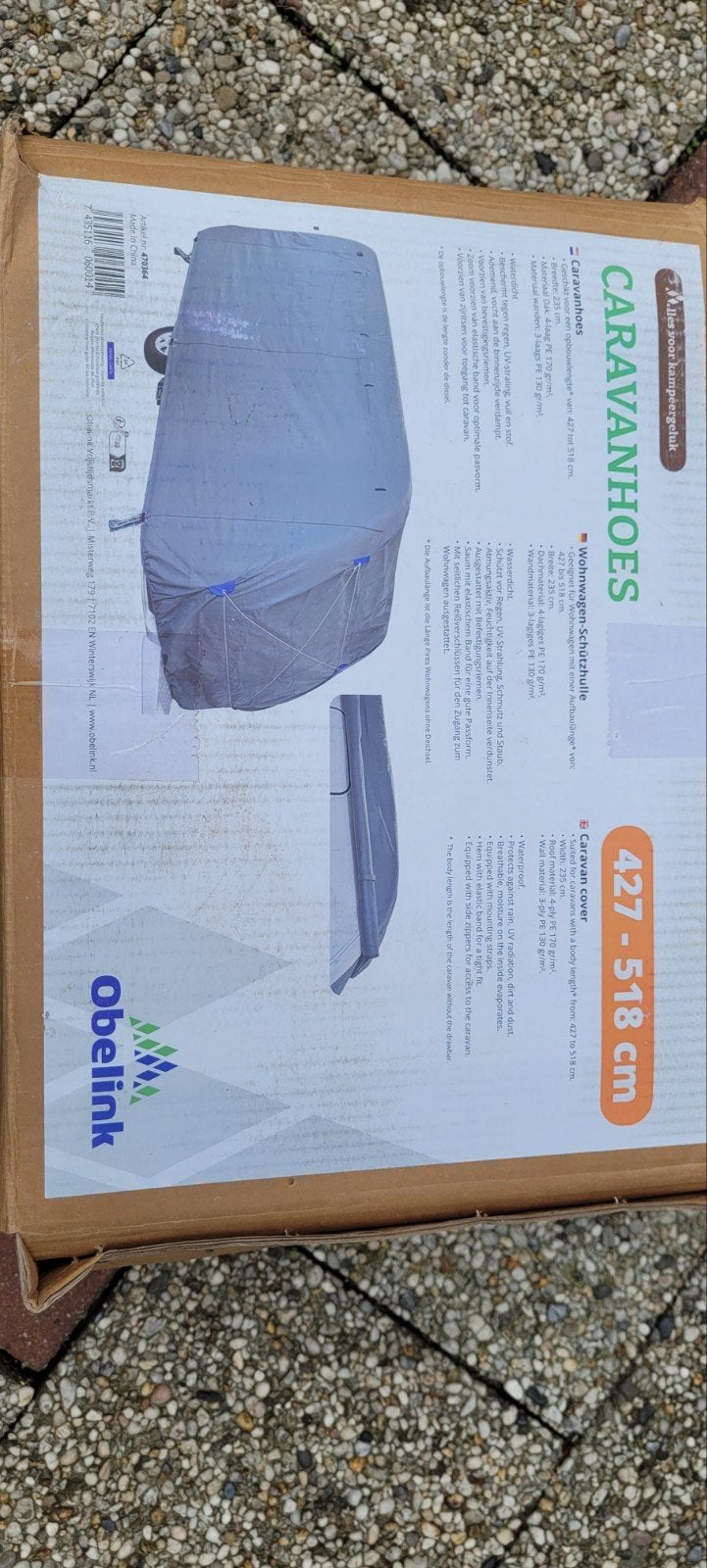 Nieuwe caravanhoes voor een caravan 427-518 cm  lang, Caravans en Kamperen, Ophalen of Verzenden, Nieuw