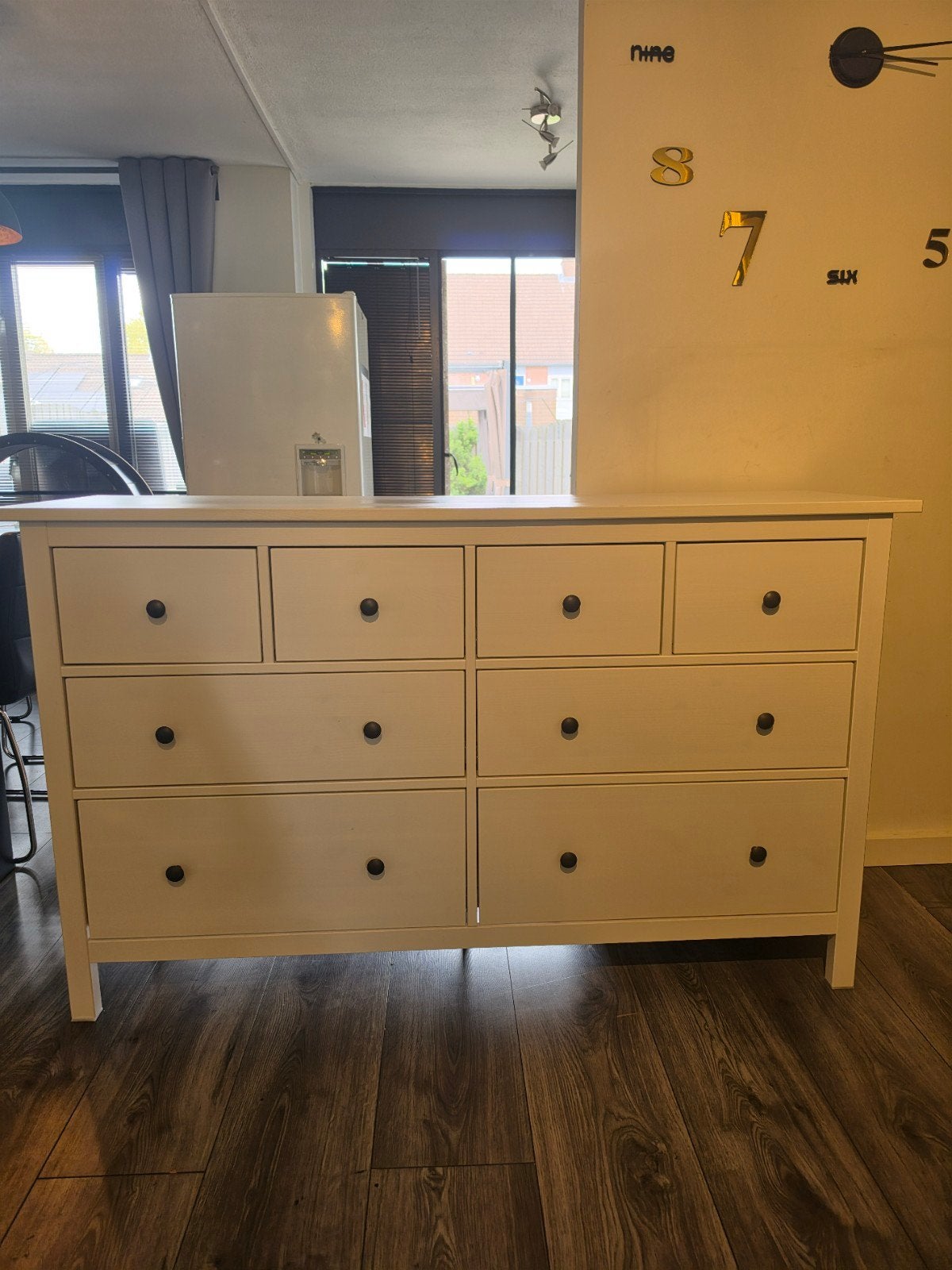 ikea hemnes wit gebeitst met 8 lades., Ophalen, 5 laden of meer, Zo goed als nieuw, Minder dan 100 cm