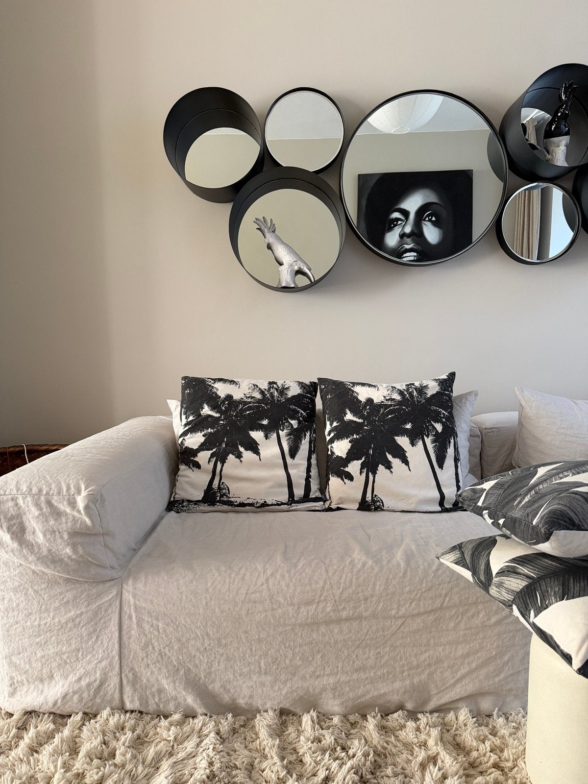 2 kussens HK Living met palmbomen, Ophalen of Verzenden, Gebruikt