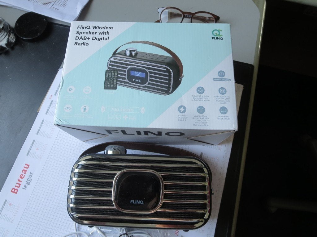Flinq Draadloze DAB+ Retro Radio Speaker, Ophalen of Verzenden, Nieuw, Radio