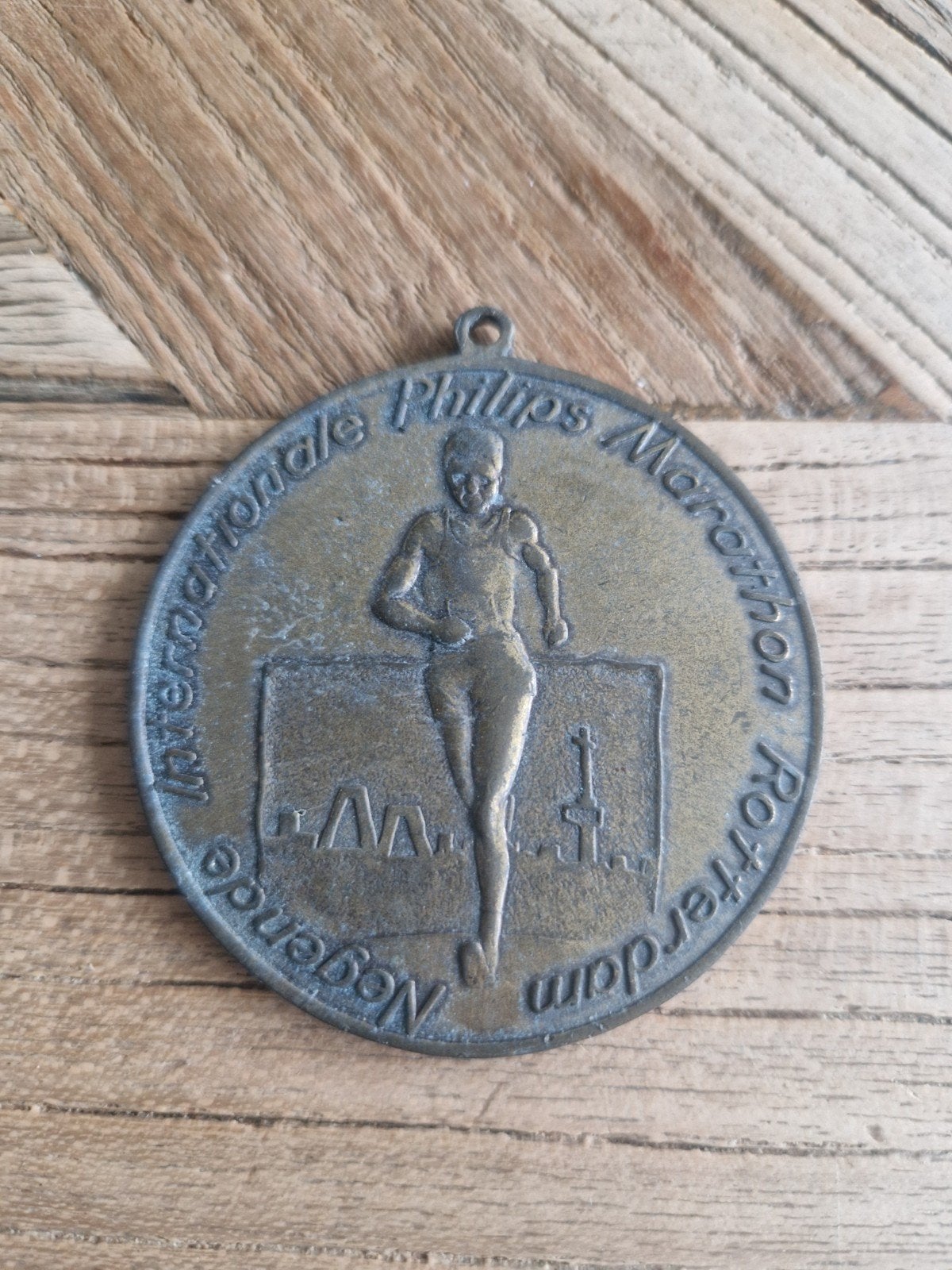 Marathon Rotterdam 1989 Medaille - Negende Internationale, Ophalen of Verzenden, Brons, Nederland