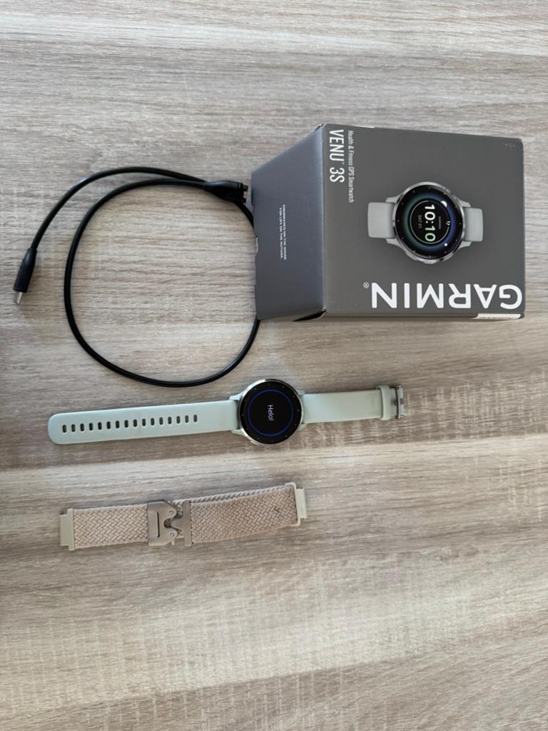 Garmin Venu 3S, Sieraden, Tassen en Uiterlijk, Sporthorloges, Ophalen of Verzenden, Zo goed als nieuw, Waterdicht, Grijs