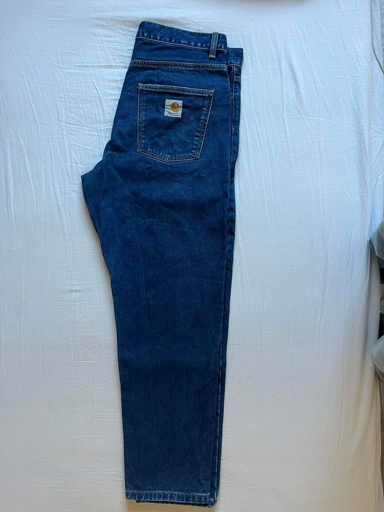 2 Carhartt WIP newel pants - maat 33, Ophalen of Verzenden, Zo goed als nieuw, Blauw, W33 - W36 (confectie 42/44)