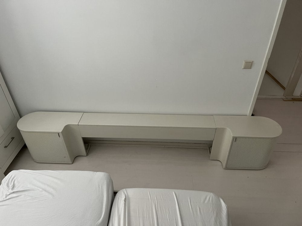 Auping Auronde achterwand met kastjes wit GRATIS, Huis en Inrichting, Slaapkamer | Bedden, Ophalen, Gebruikt, Wit, Tweepersoons
