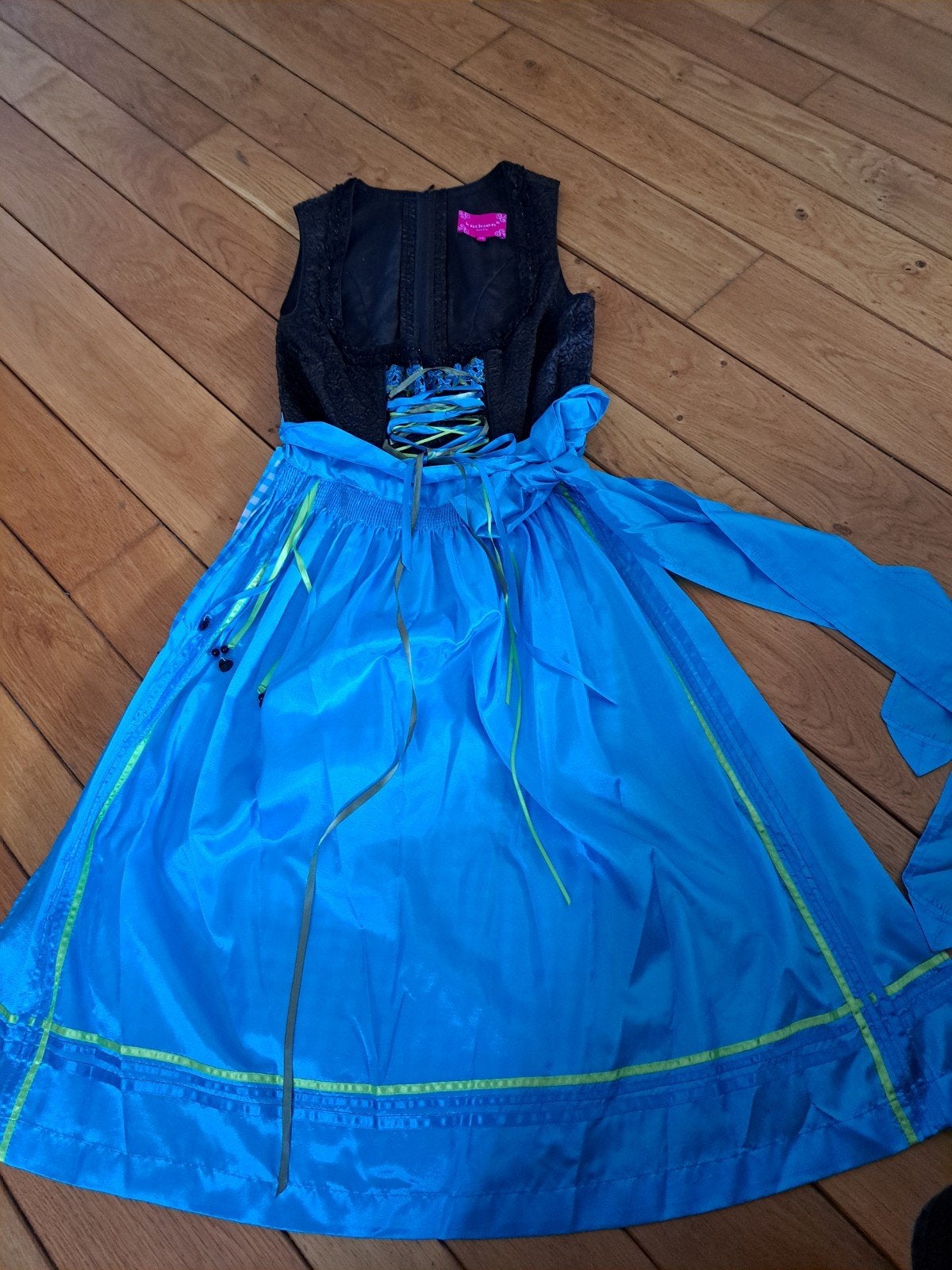 Kruger Madl Dirndl Blauw Zwart - Maat 40, Maat 38/40 (M), Blauw, Ophalen of Verzenden, Kruger Madl