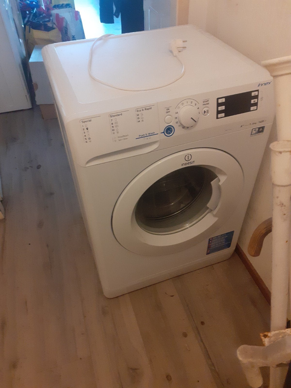 Wasmachine Indesit, 6 tot 8 kg, Ophalen of Verzenden, 1200 tot 1600 toeren, 85 tot 90 cm
