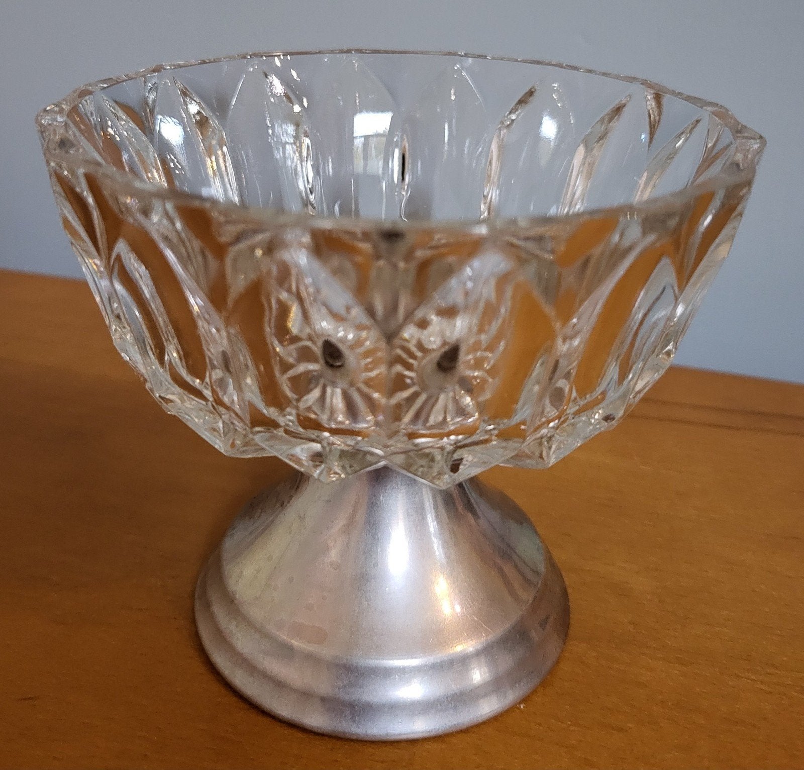Bonbonnière kristal met verzilverde standaard, Ophalen of Verzenden