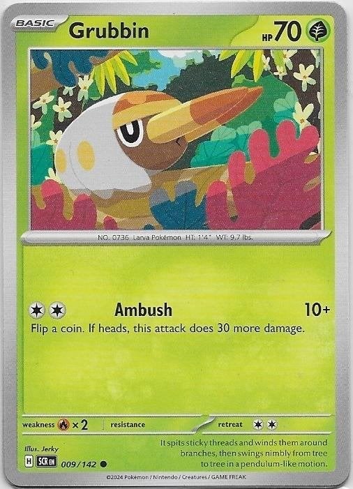 Stellar Crown,  Grubbin [common] 9/142, Hobby en Vrije tijd, Verzamelkaartspellen | Pokémon, Nieuw, Losse kaart, Verzenden