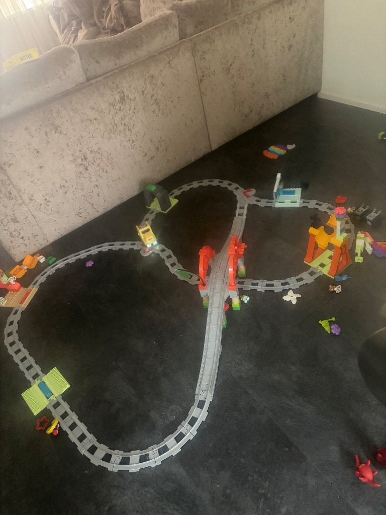 Duplo trein baan, Ophalen, Inclusief accessoires, Zo goed als nieuw, Duplo