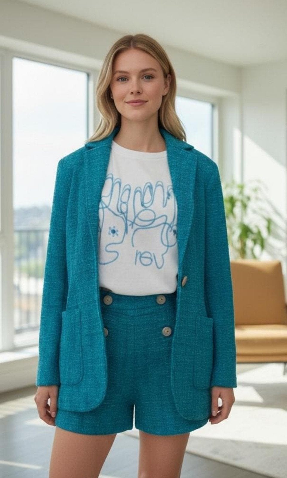 SANDRO PARIS Pak: Blazer,  Broekje & T-Shirt Maat 34/36✨️✨️, Kleding | Dames, Sandro Paris, Kostuum of Pak, Blauw, Ophalen of Verzenden