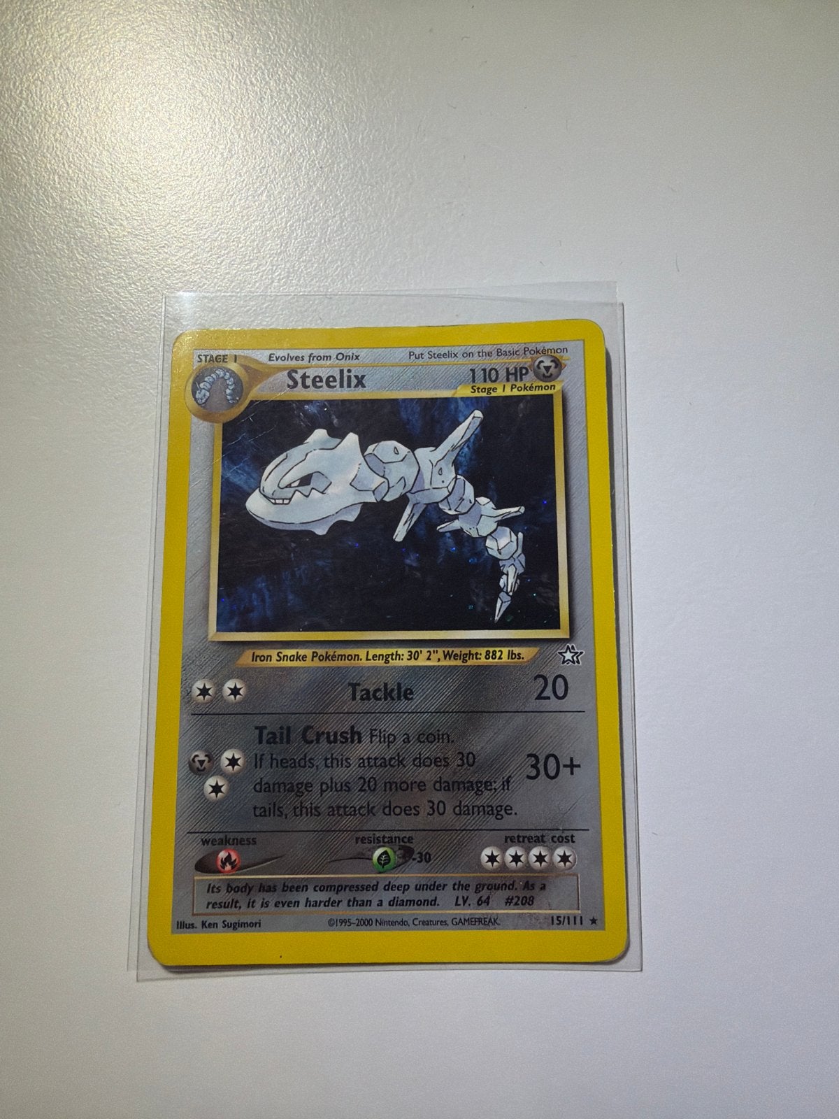 Pokémon Kaart Steelix 110 HP - Neo Genesis 15/111, Ophalen of Verzenden, Gebruikt, Losse kaart