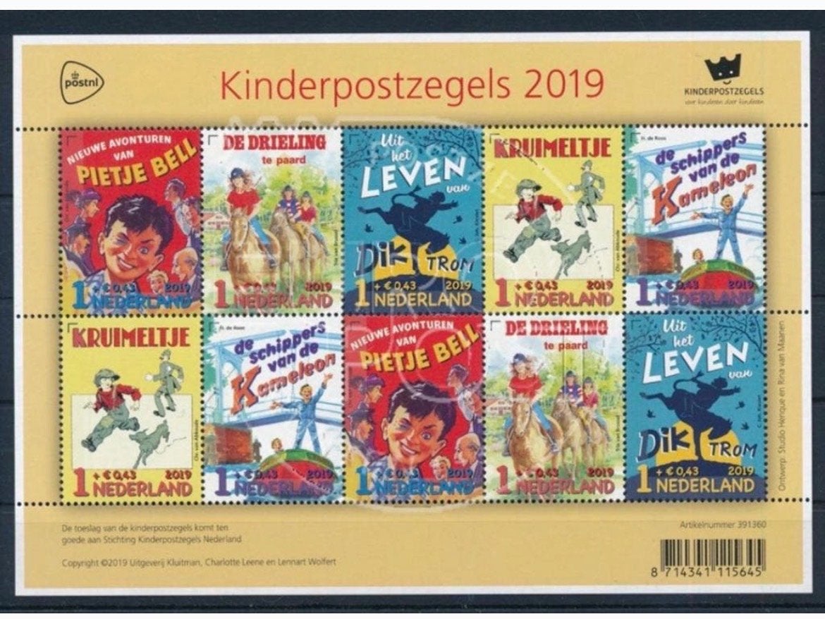 19x Unieke Kinderpostzegels 2019 'Juweeltjes Jeugdboeken' -, Ophalen, Na 1940, Postfris