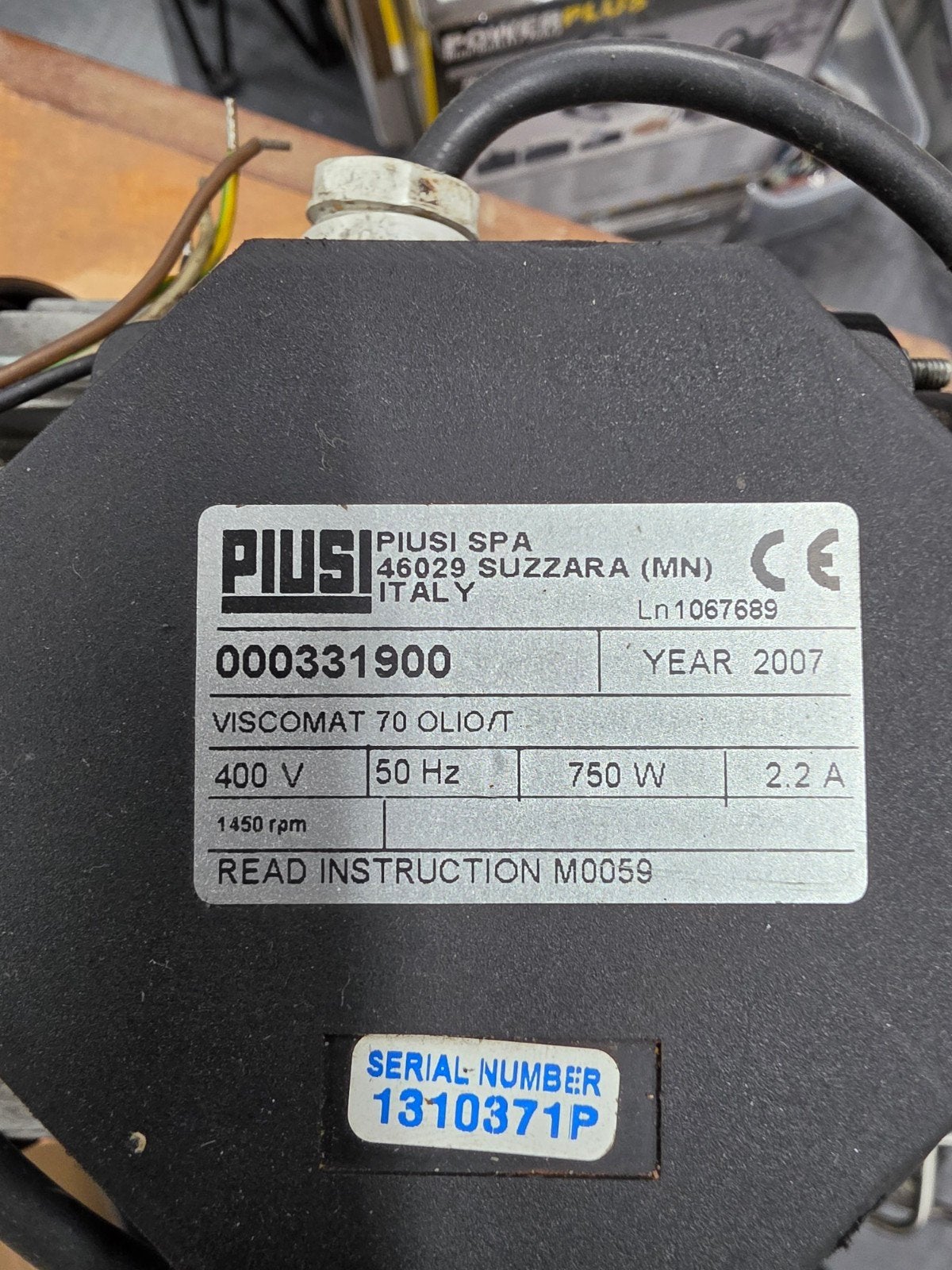Elektromotor Piusi Viscomat 70 Olio/T 750W 400V 2007, Ophalen