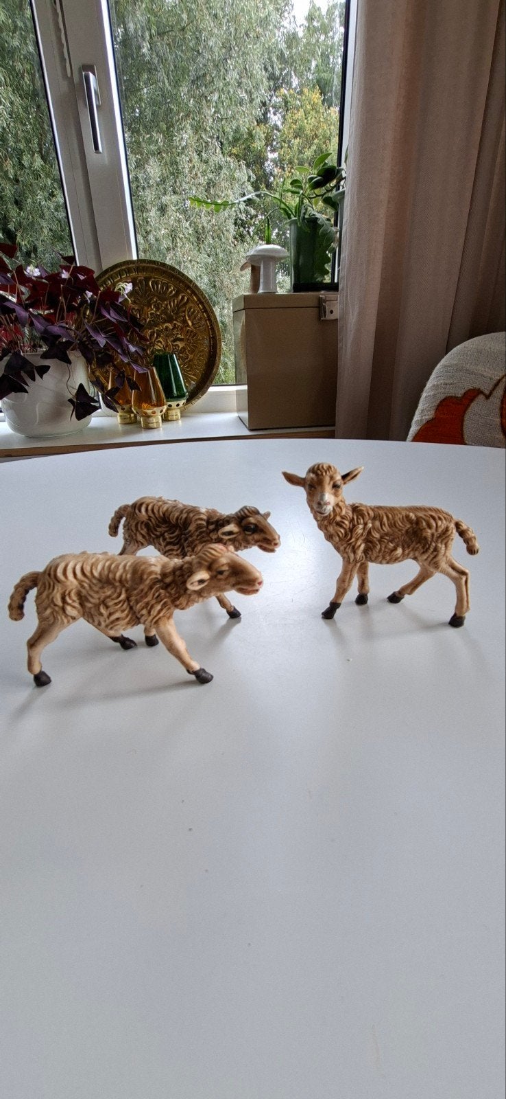 3 oude kerst schaapjes, kerststal, plastic schaap, Ophalen of Verzenden
